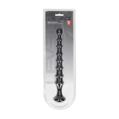 Ribbed Silicone Flared Anal Probe - Black - 1 2