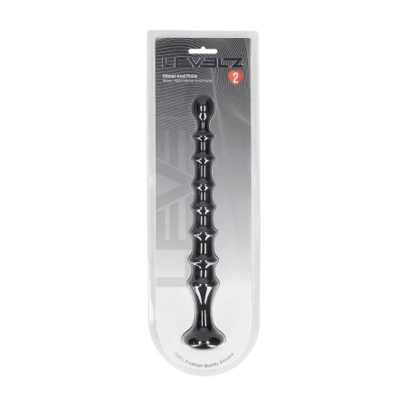 Ribbed Silicone Flared Anal Probe - Black - 2
