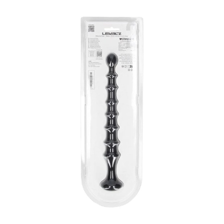 Ribbed Silicone Flared Anal Probe - Black - 3