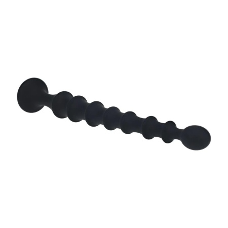 Ribbed Silicone Flared Anal Probe - Black - 4