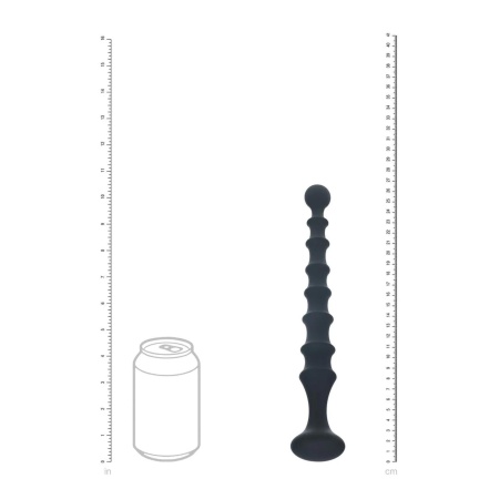Ribbed Silicone Flared Anal Probe - Black - 5