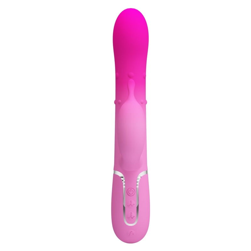 Wibrator królik Shima — 7 funkcji wibracji, 4 funkcje rotacji koralików, silikon, długość 21-25 cm - 4