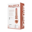 Wibrujący dildo RealRock z jądrami i przyssawką, prosty trzon, 23 cm, Tan - 3