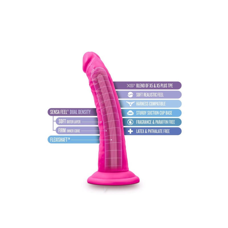 Au Naturel Bold Jack 7″ Dildo Realistyczne - Dwugęstościowe Sensa Feel® FlexiShaft z Przyssawką, 19 cm - 4