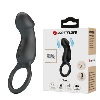 Wibrator Trae black z 7 trybami wibracji, 17,5 cm - 1