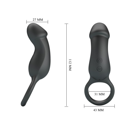 Wibrator Trae black z 7 trybami wibracji, 17,5 cm - 6