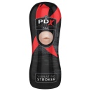 Masturbator wibracyjny PEE Vibrating Oral Stroker ze zdejmowanym rękawem TPR i wibrobulletem, 17,5 cm - 2