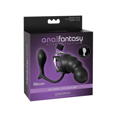 ANAL FANTASY ELITE ASS-GASM COCK BLOCKER BLACK - 1 2