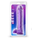 Hefty N' Hung - realistyczne dildo z przyssawką i jądrami, 35,6 cm, fioletowe - 1