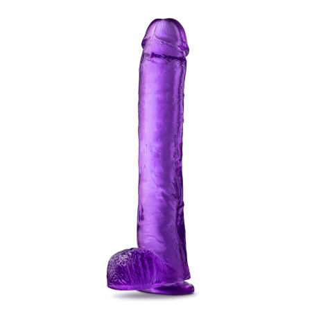Hefty N' Hung - realistyczne dildo z przyssawką i jądrami, 35,6 cm, fioletowe - 3