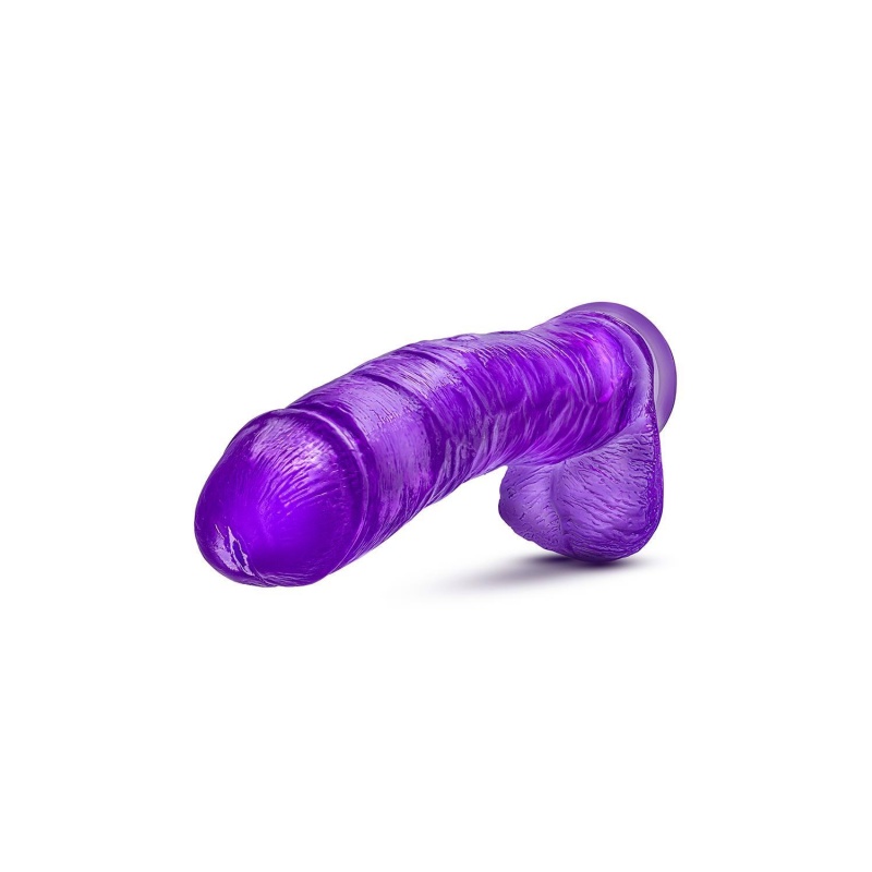 Hefty N' Hung - realistyczne dildo z przyssawką i jądrami, 35,6 cm, fioletowe - 4