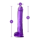 Hefty N' Hung - realistyczne dildo z przyssawką i jądrami, 35,6 cm, fioletowe - 5