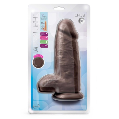 Realistyczne dildo Chub Chocolate z cyberskóry TPE - FlexiShaft i przyssawka, 24,1 cm - 1