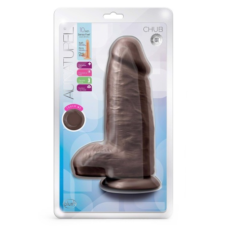 Realistyczne dildo Chub Chocolate z cyberskóry TPE - FlexiShaft i przyssawka, 24,1 cm - 1
