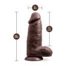 Realistyczne dildo Chub Chocolate z cyberskóry TPE - FlexiShaft i przyssawka, 24,1 cm - 4