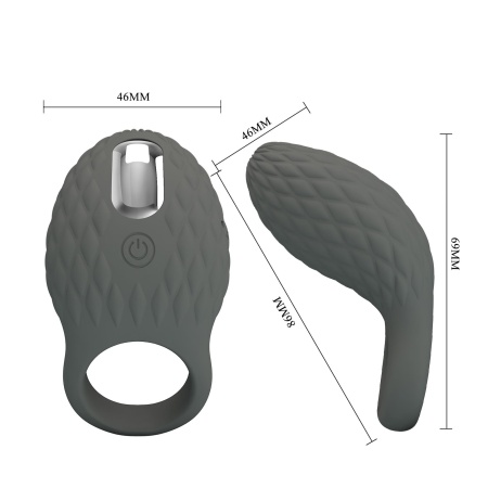 Wibrujący pierścień na penisa Master Ring - 7 trybów wibracji, silikon medyczny, 10 cm - 6