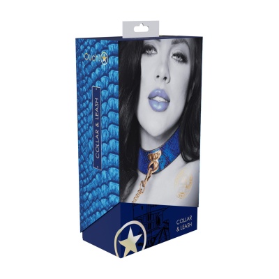 Florence Collection - Collar with Leash - Blue - 1 2