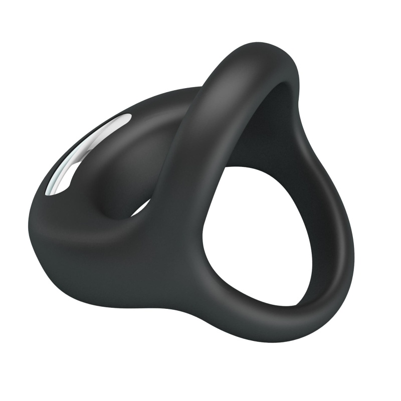 Wibrujący pierścień na prącie Elliott z paskiem na jądra - 10 funkcji (silikon, ø 4 cm) - 6