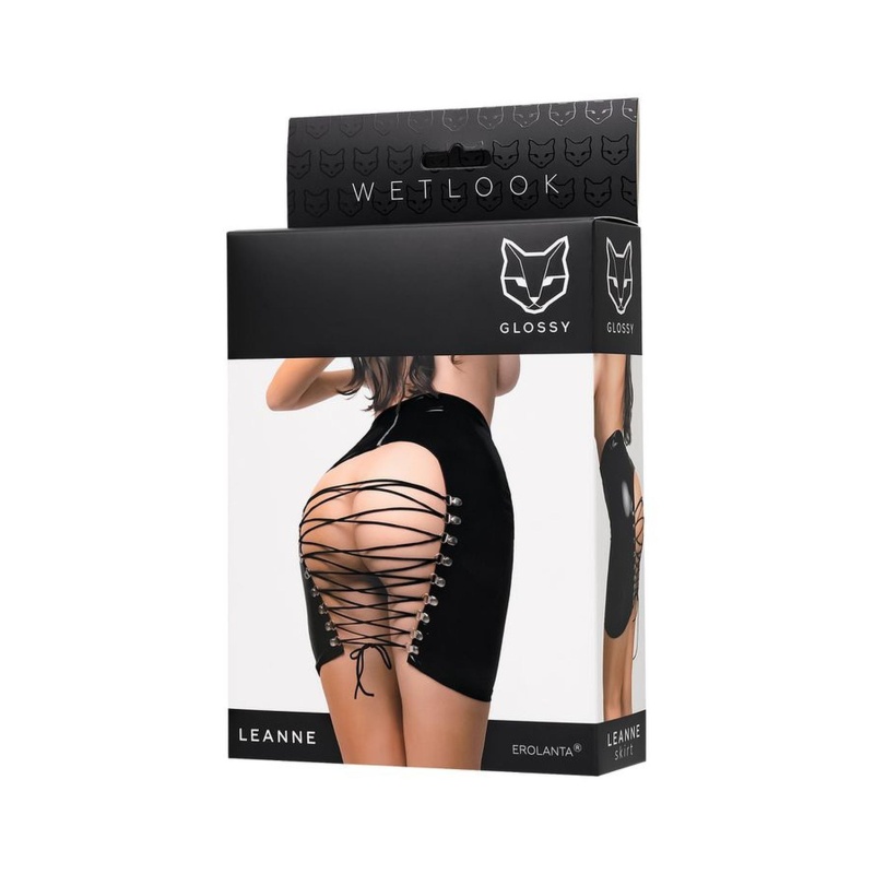 Wetlook skirt Leanne - black M - 5