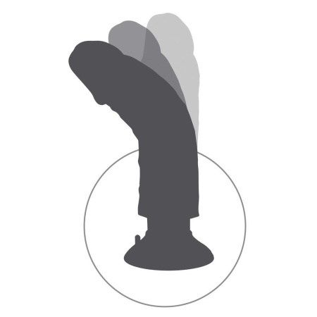 Wibrator realistyczny KC 8" Vibrating Cock with Ball – giętki wał z jądrami i przyssawką, 24 cm - 7