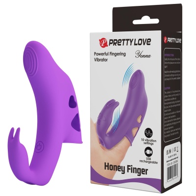 Wibrator palcowy Yenna Honey Finger - 10 funkcji wibracji, 9,5 cm - 1