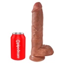 Realistyczne dildo z jądrami i przyssawką, 25,4 cm, Ø 5,1 cm — 10 inch Balls Tan - 2