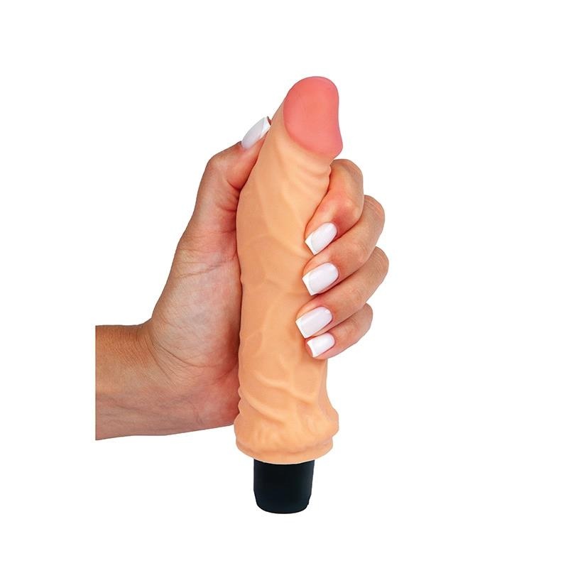 Wibrator The Real Deal 19 cm - miękki TPE, 16 cm penetracji, 4 cm szerokości, 2xAAA, splashproof - 6
