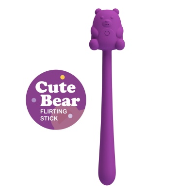 Masażer erotyczny Cute Bear Flirting Stick - 7 funkcji wibracji, elastyczny korpus z silikonu, magnetyczne ładowanie USB - 1 2