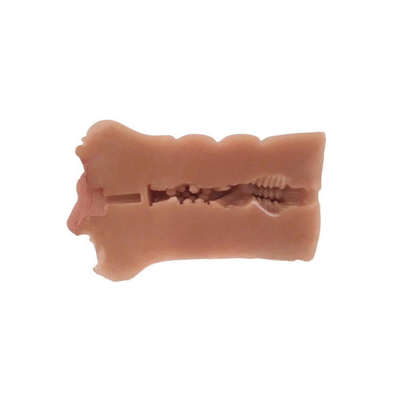 Sorority Girl Pussy Stroker - manualny masturbator TPR z teksturowaną komorą i otwartym kanałem, 9,5 × 6,3 cm - 4