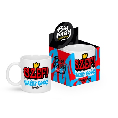 Kubek Big Mug 800 ml „Szef Ważny Gość” na prezent dla szefa - 1