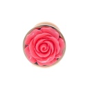 Korek analny Jewellery Red Gold Plug Rose Pink - stal nierdzewna, kształt anatomiczny, 7 cm x 2,7 cm - 1