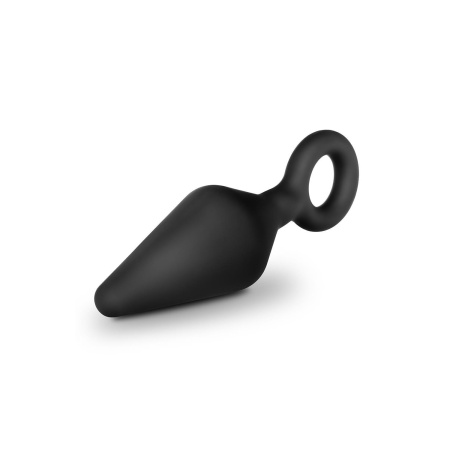 Zestaw do treningu analnego Night Rimmer Kit Black - 3 silikonowe wtyczki z pętlą chwytną - 4