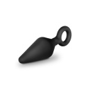 Zestaw do treningu analnego Night Rimmer Kit Black - 3 silikonowe wtyczki z pętlą chwytną - 4
