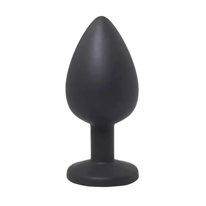 Korek analny Large z białym kryształem — silikon, średnica 4 cm, długość 9 cm - 2