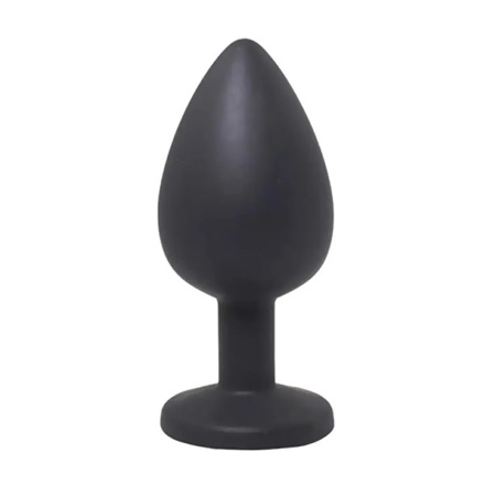 Korek analny Large z białym kryształem — silikon, średnica 4 cm, długość 9 cm - 2