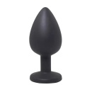Korek analny Large z białym kryształem — silikon, średnica 4 cm, długość 9 cm - 2