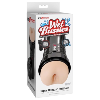 Masturbator analny PDX Extreme Wet Bussies Super Bangin' Butthole – samosmarująca wkładka Fanta Flesh (TPR), regulacja ssania, 2 - 1