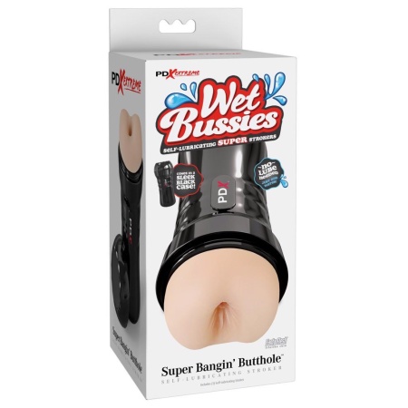 Masturbator analny PDX Extreme Wet Bussies Super Bangin' Butthole – samosmarująca wkładka Fanta Flesh (TPR), regulacja ssania, 2 - 1