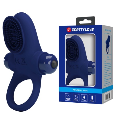 Pierścień na penisa Powerful Ring z wibracjami, silikonowy, śr. 3,5 cm - 1
