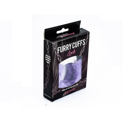 Metal handcuffs with purple furry - 1 2