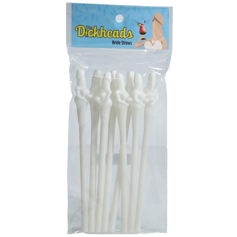 Bride Straws White - białe słomki na wieczór panieński z polietylenu (PE) - 2