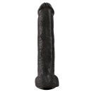 Dildo XXL Cock with Balls 15" Dark — realistyczny, z podstawą ssącą i jądrami, 38,1 cm, Ø7,6 cm - 3