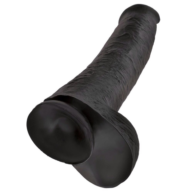 Dildo XXL Cock with Balls 15" Dark — realistyczny, z podstawą ssącą i jądrami, 38,1 cm, Ø7,6 cm - 6