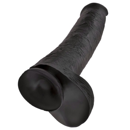 Dildo XXL Cock with Balls 15" Dark — realistyczny, z podstawą ssącą i jądrami, 38,1 cm, Ø7,6 cm - 6
