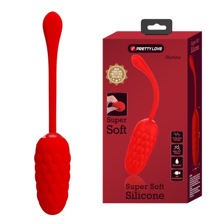 Jajko wibrujące Marina Egg Red - silikonowe, 12 funkcji wibracji, 7,5 cm - 2