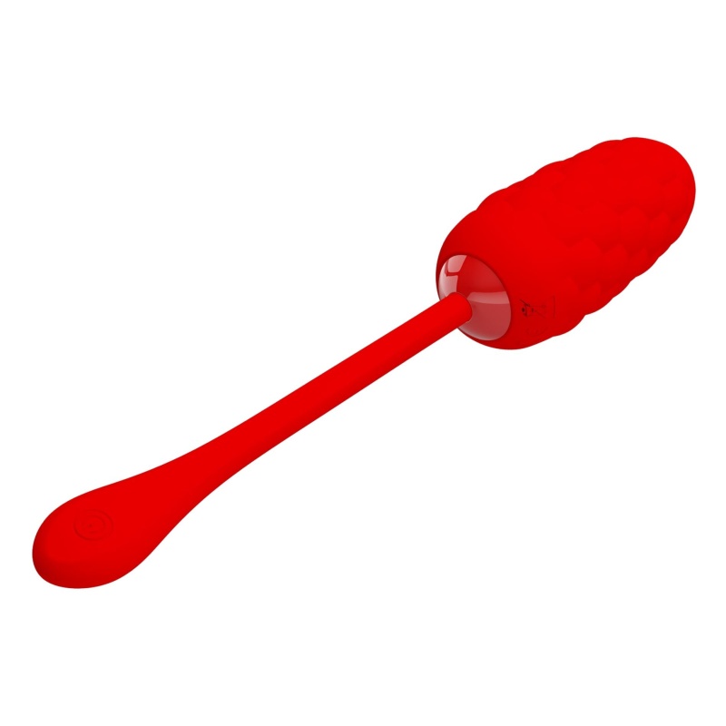 Jajko wibrujące Marina Egg Red - silikonowe, 12 funkcji wibracji, 7,5 cm - 8