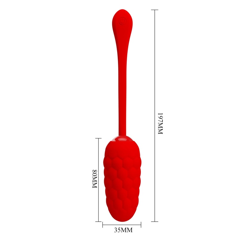 Jajko wibrujące Marina Egg Red - silikonowe, 12 funkcji wibracji, 7,5 cm - 10