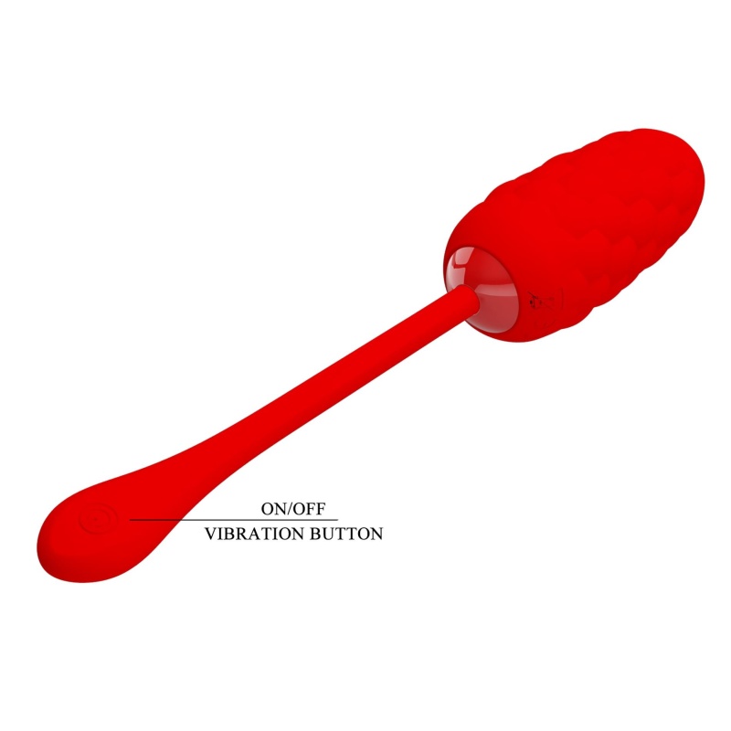 Jajko wibrujące Marina Egg Red - silikonowe, 12 funkcji wibracji, 7,5 cm - 11