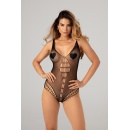 Body Siateczkowe Stretch Fishnetbody Black - Elastyczna Siatka One Size z Otwartymi Plecami i Regulowanymi Paskami - 6
