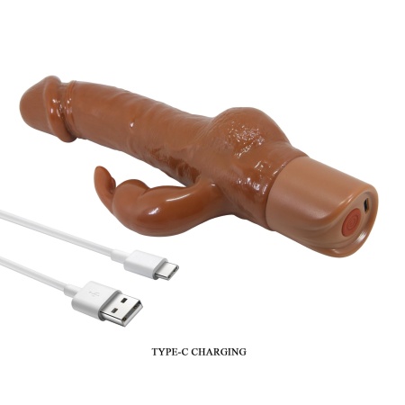 Ellison Brown - Wibrator Króliczek TPE z Podwójną Stymulacją, 22,6 cm, USB-C, 10 Trybów Wibracji - 8